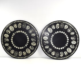 A pair of Piero Fornasetti Roman Coins table tops, c.1960's
