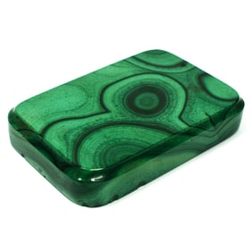 A carved malachite base or paper weight
