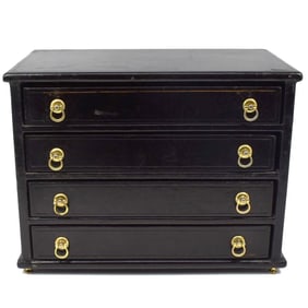 LANCEL, Paris, vintage leather jewelry chest