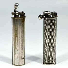 Two Art Deco DUNHILL lighters including one in French solid silver
