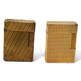 Two vintage S.T. Dupont Gold-plated lighters