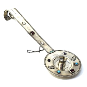 An 18th century Spanish silver episcopal candlestick or 'Palmatoria'