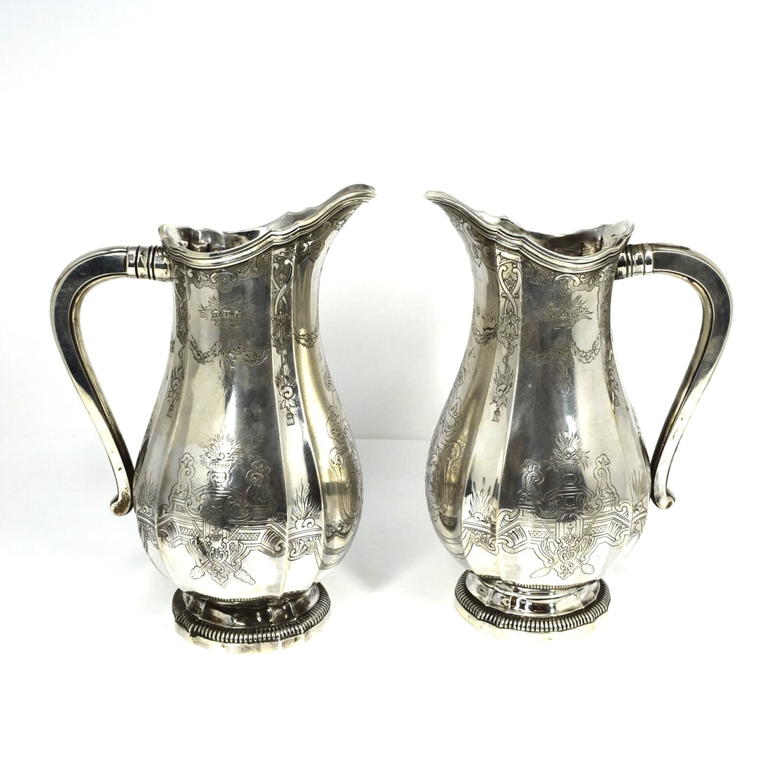 A pair of GHISO solid .950 silver water jugs (1 of 18)