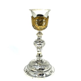 Antique French silver chalice by Leon Kaeppler circa 1900