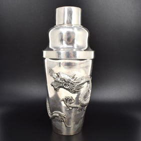 A Chinese export silver cocktail shaker by Wang Hing & Co