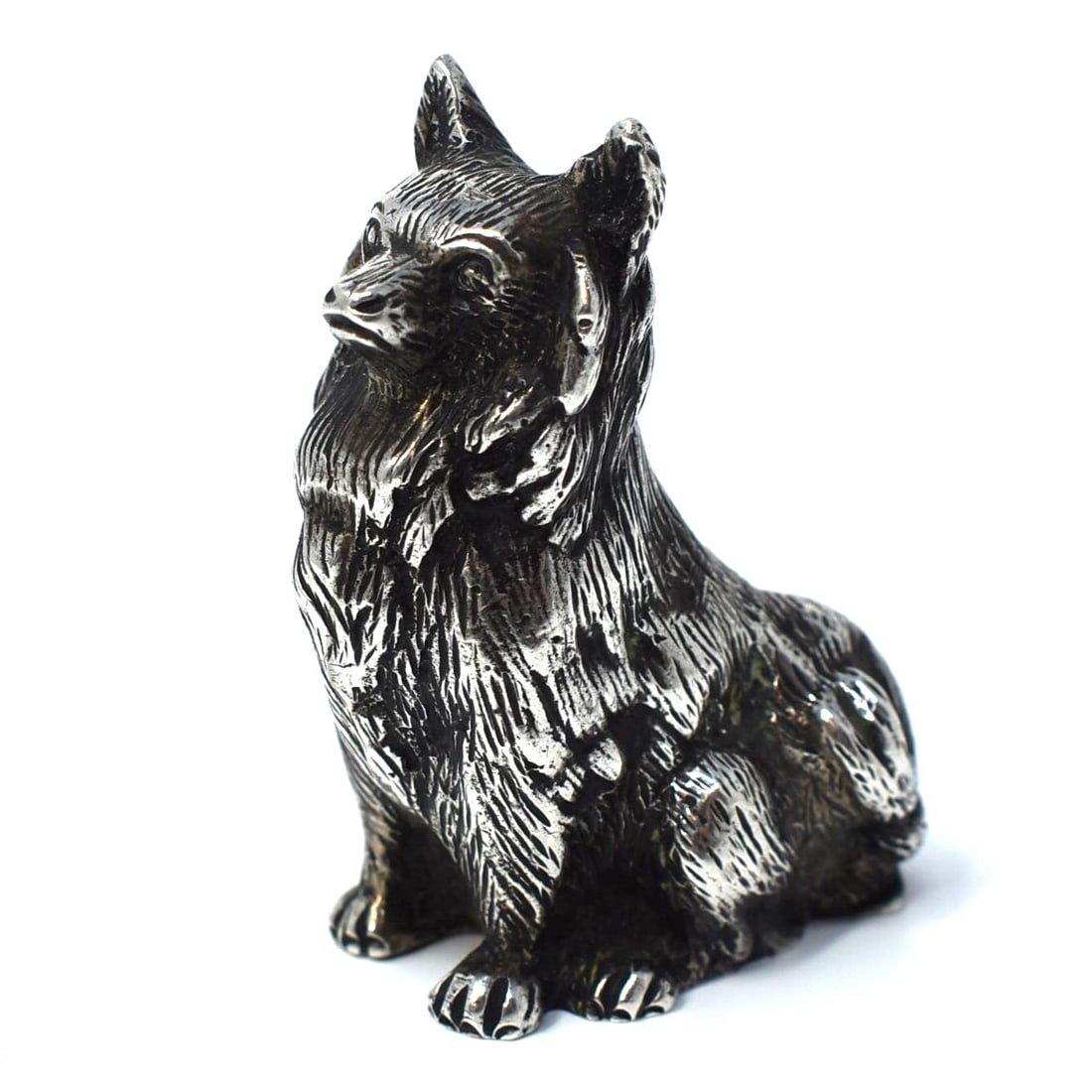 A small Spanish silver model of a dog (1 of 9)