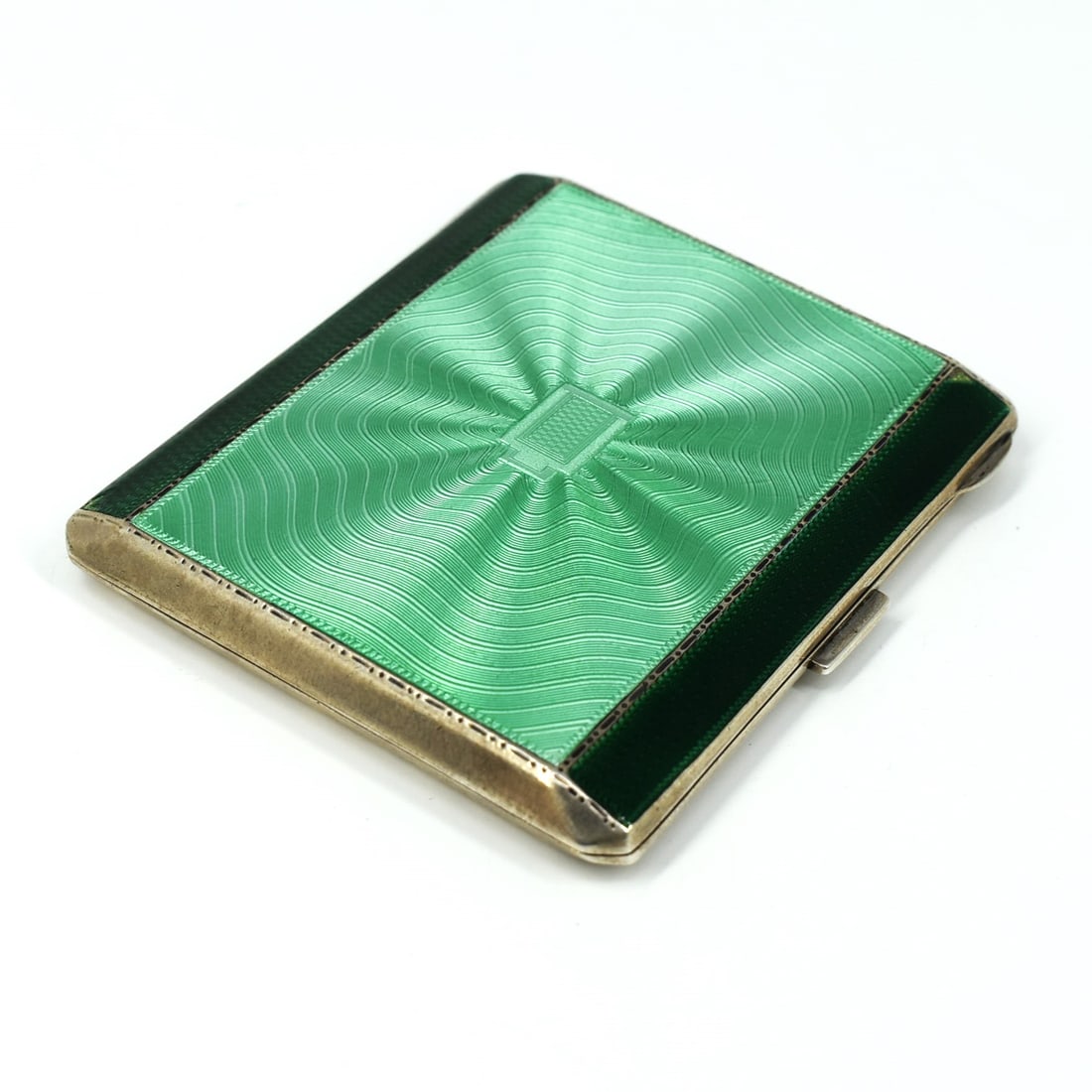 A Mappin & Webb Art Deco sterling silver & guilloche enamel cigarette case (1 of 14)