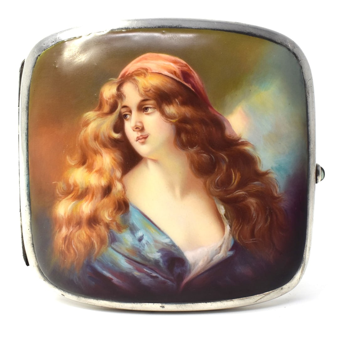 Antique German or Austrian sterling silver and enamel cigarette case (1 of 7)