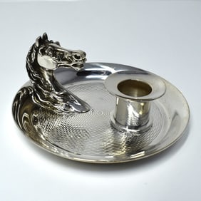 HERMES, Ravinet d'Enfert & Cie Horse head candle holder circa 1965