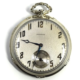 A 1920's E. Howard watch Co. 14K white gold pocket watch, 21 jewels