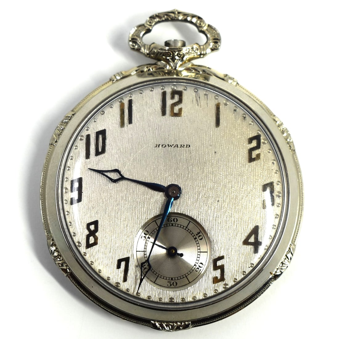 A 1920's E. Howard watch Co. 14K white gold pocket watch, 21 jewels (1 of 15)