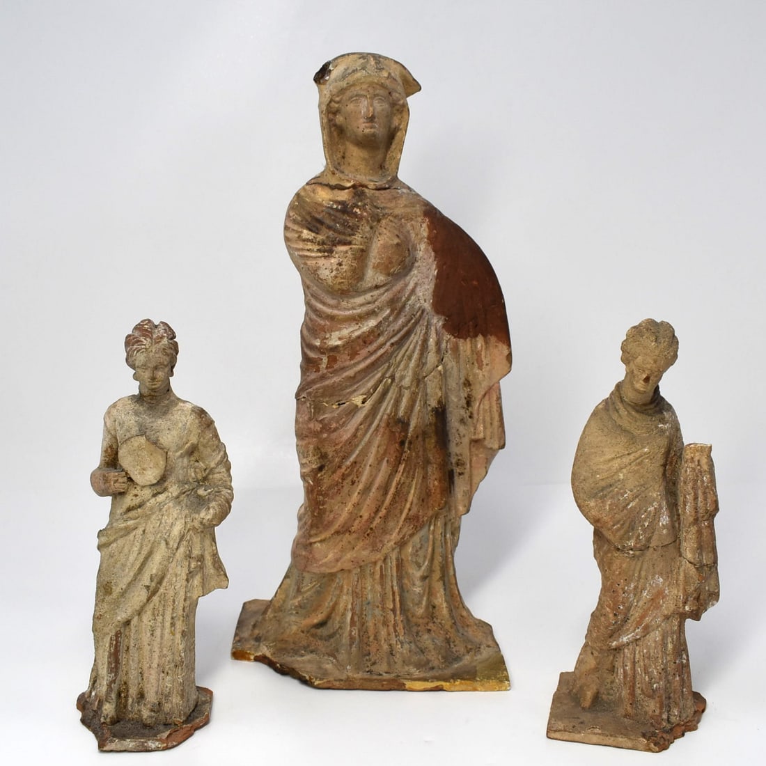 Group of three Greek terracotta Tanagra figurines (1 of 20)