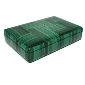 Vintage Italian silver mounted malachite box