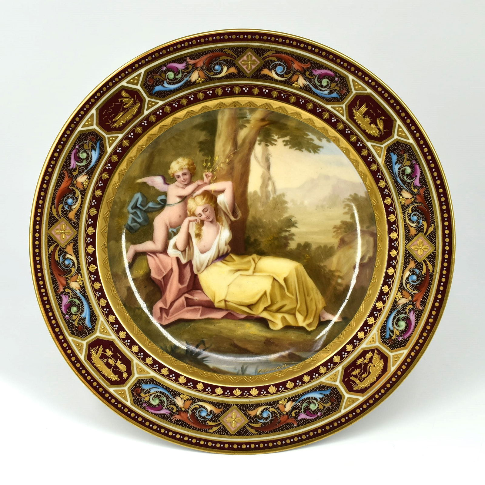 An antique Royal Vienna porcelain plate, Venus & Amor (1 of 12)