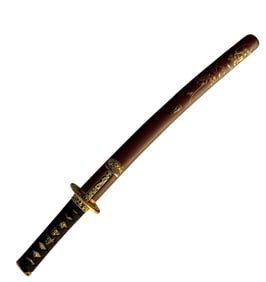 An antique Japanese Samurai wakizashi sword
