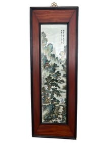 Large Chinese famille rose porcelain plaque