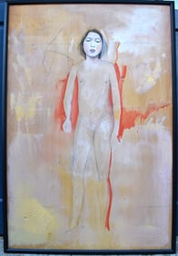 JOHN MACWHINNIE (b.1945-) 'Life-size for painting', mixed media on artist board, 1981