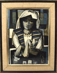 Benton Murdoch SPRUANCE (1904-1967) ' Fortune teller', lithograph in colors, 1954