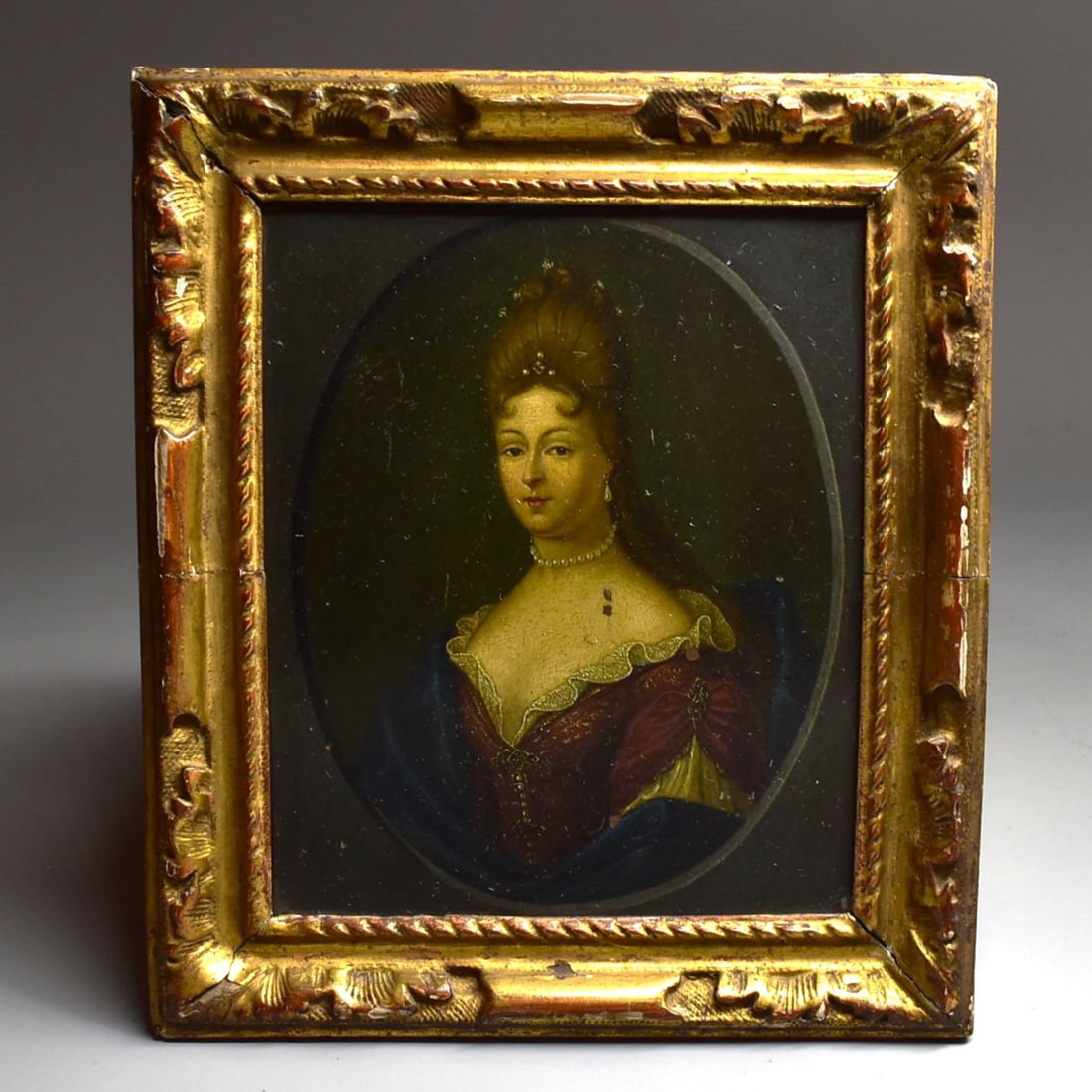 Antique Continental oil on copper portrait of a Lady (1 of 6)