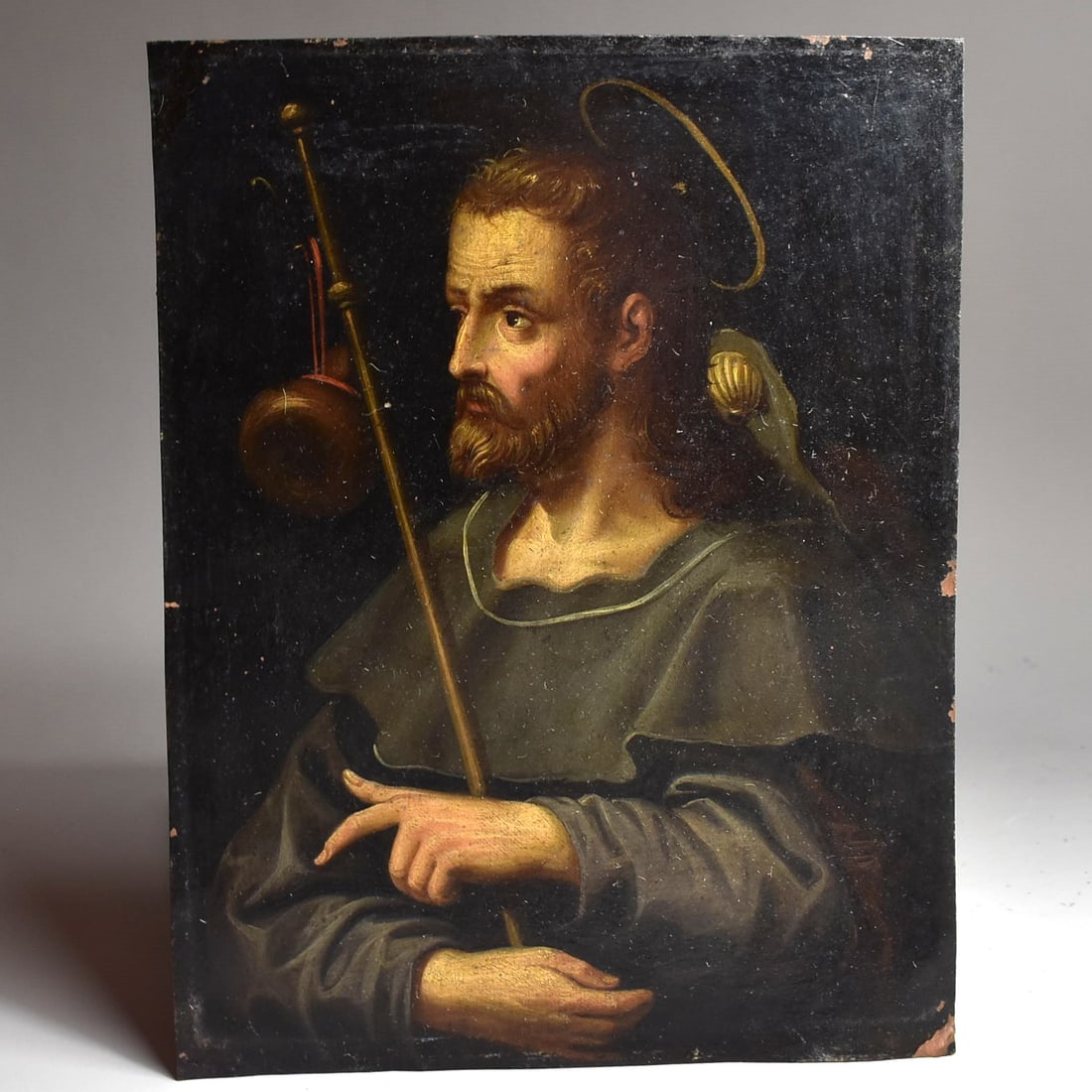 Antique 17th/18th century oil on copper of St James the Greater /Santiago de Compostela (1 of 6)
