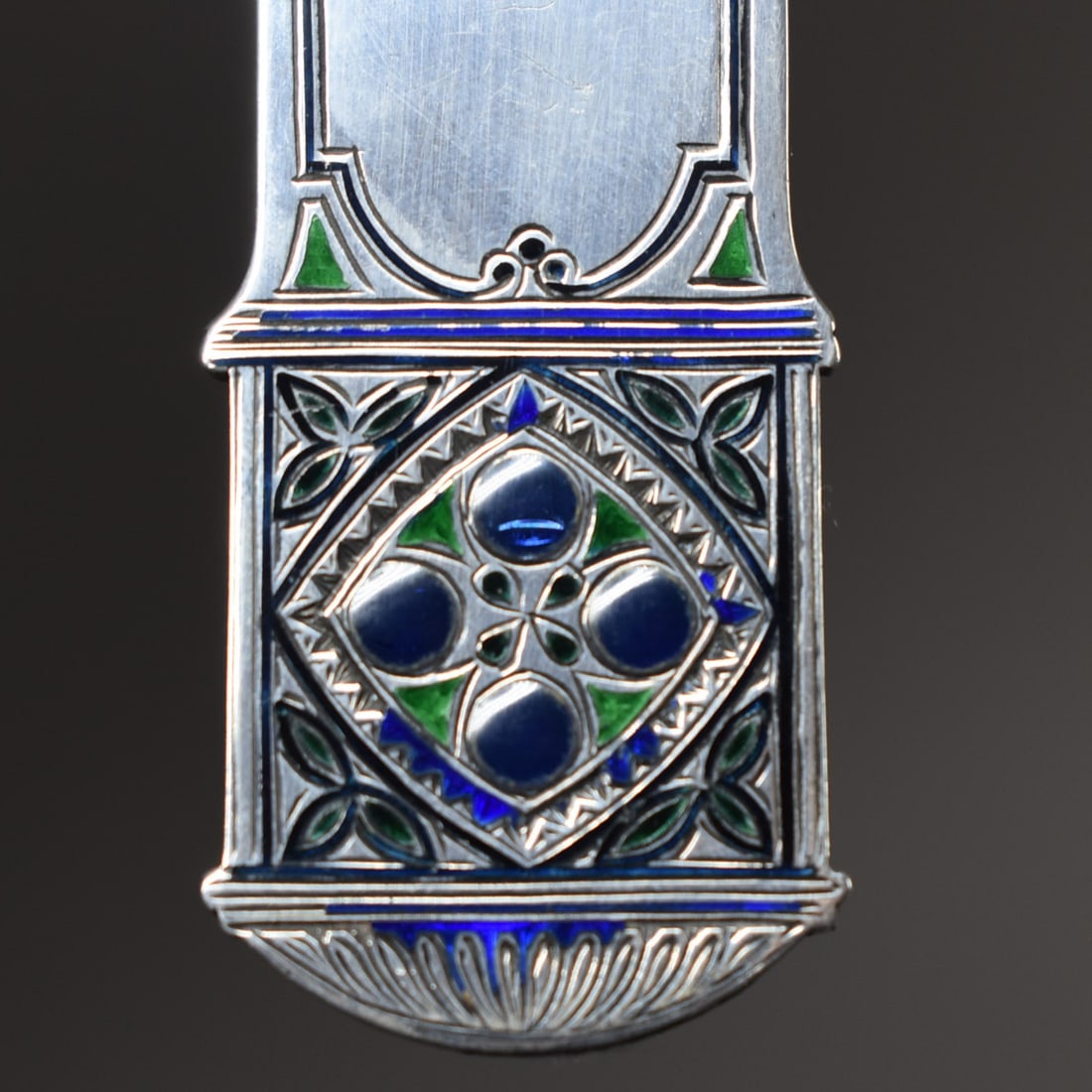 Solid silver and enamel crucifix - 8