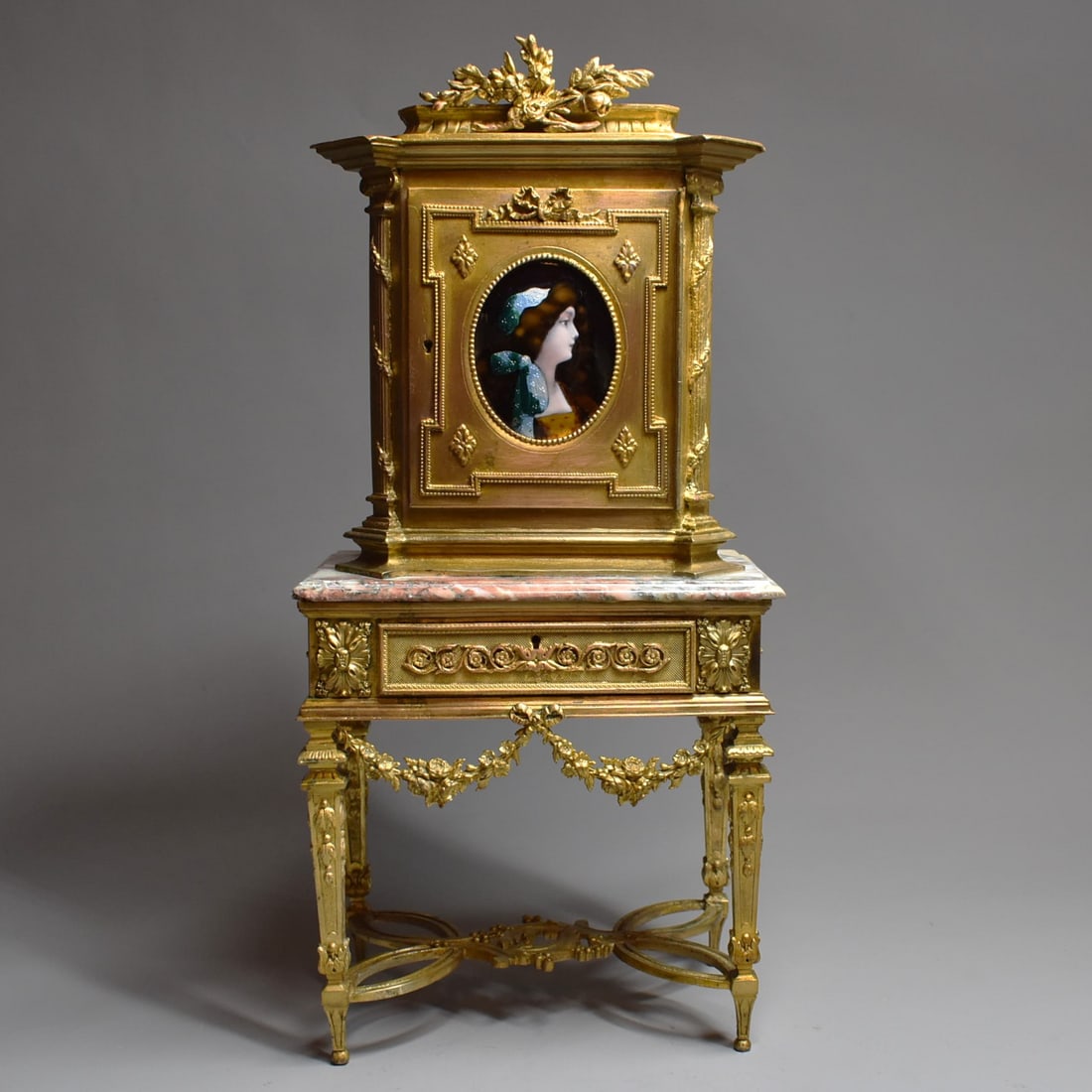 Top quality antique gilt bronze miniature cabinet/ secretary (1 of 20)