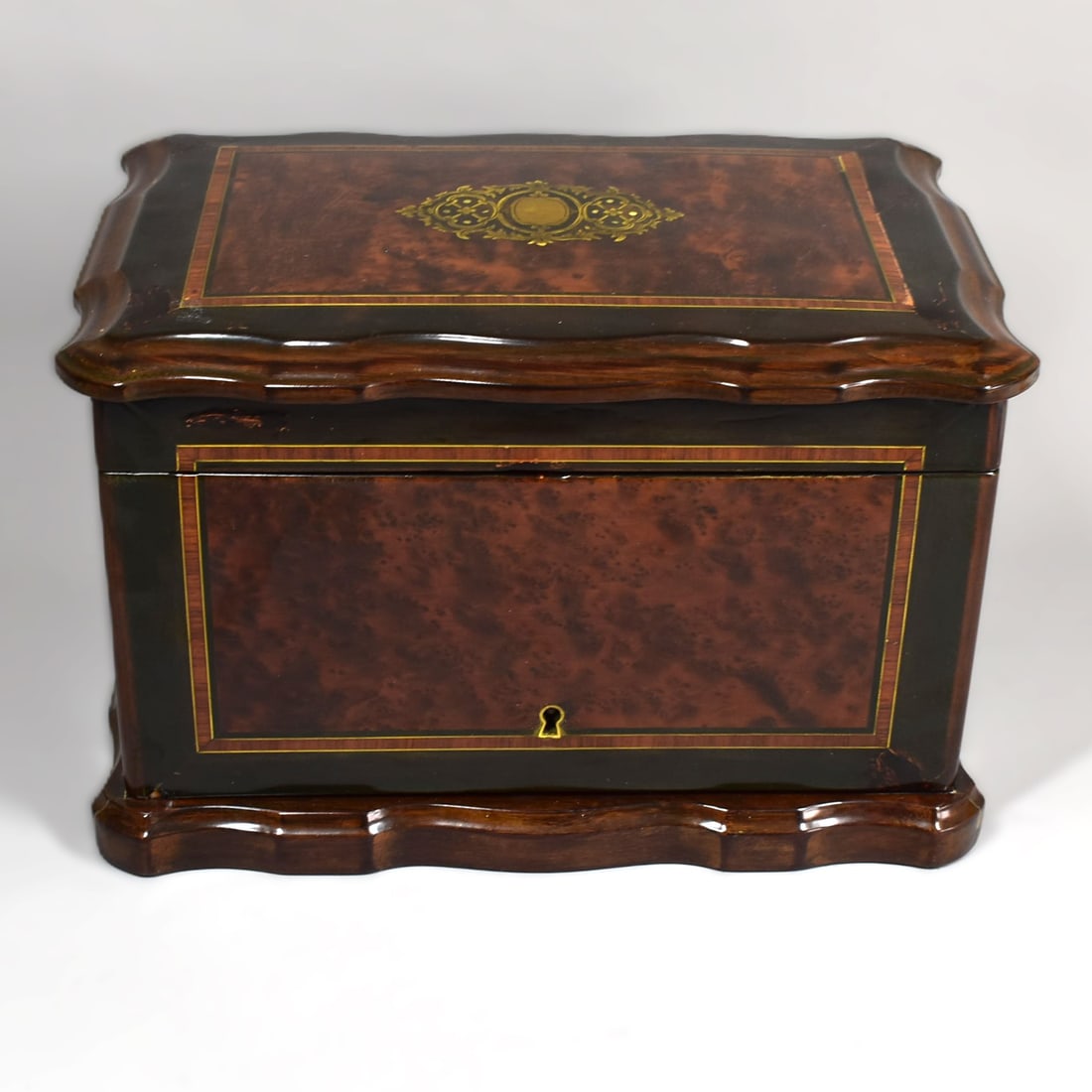 Antique French burlwood tantalus / cigar box (1 of 19)