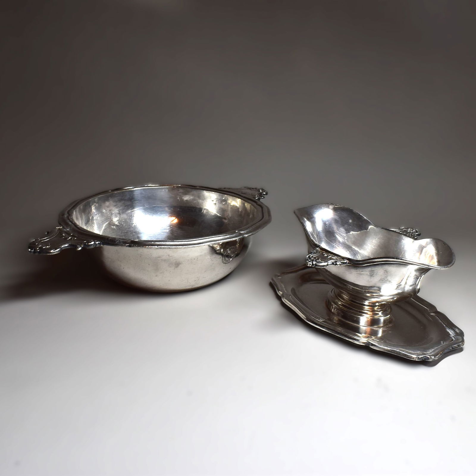 Antique CHRISTOFLE silver-plate gravy boat with underplate & serving dish (1 of 16)