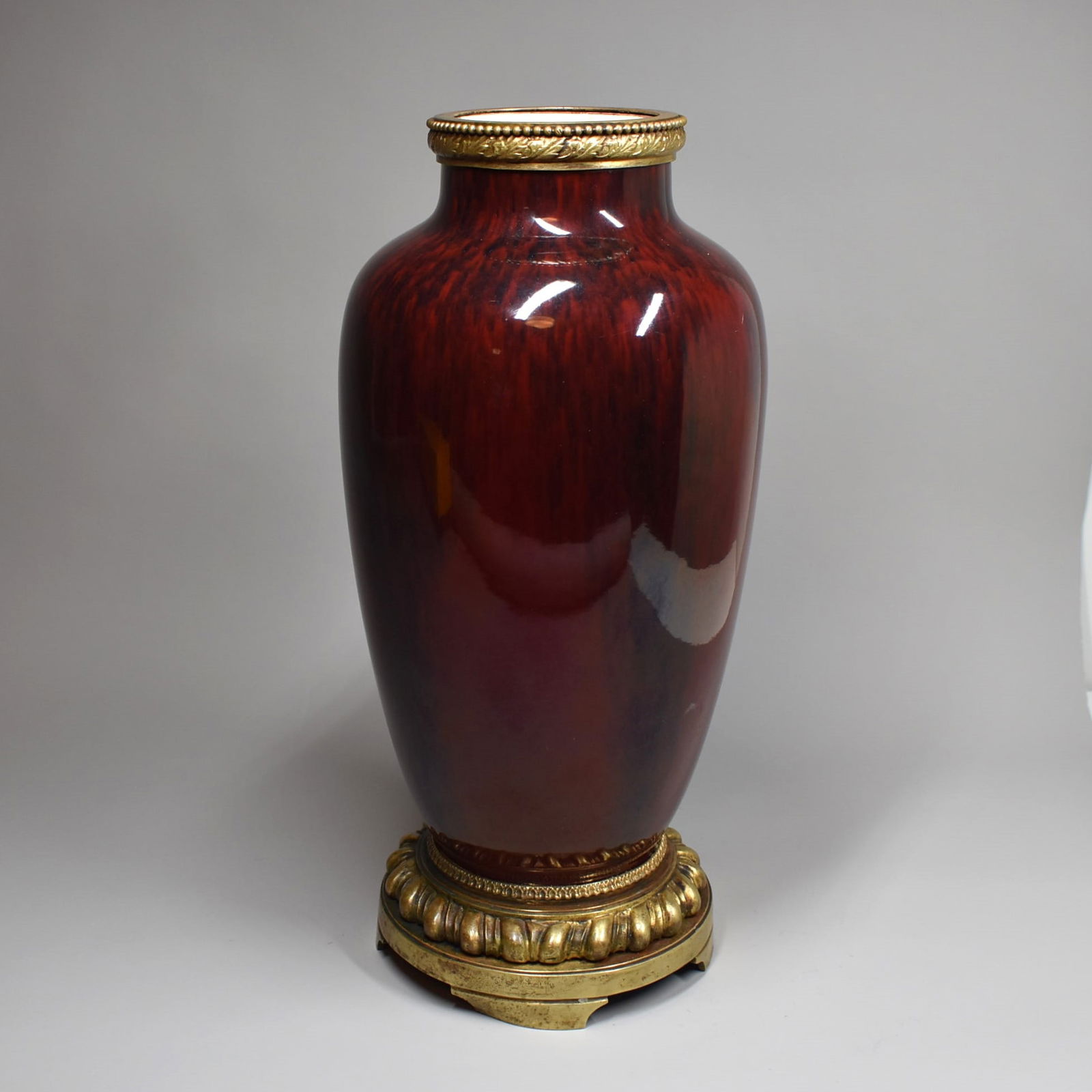 A large PAUL MILET (1870-1950) for SEVRES ormolu-mounted porcelain baluster vase (1 of 7)