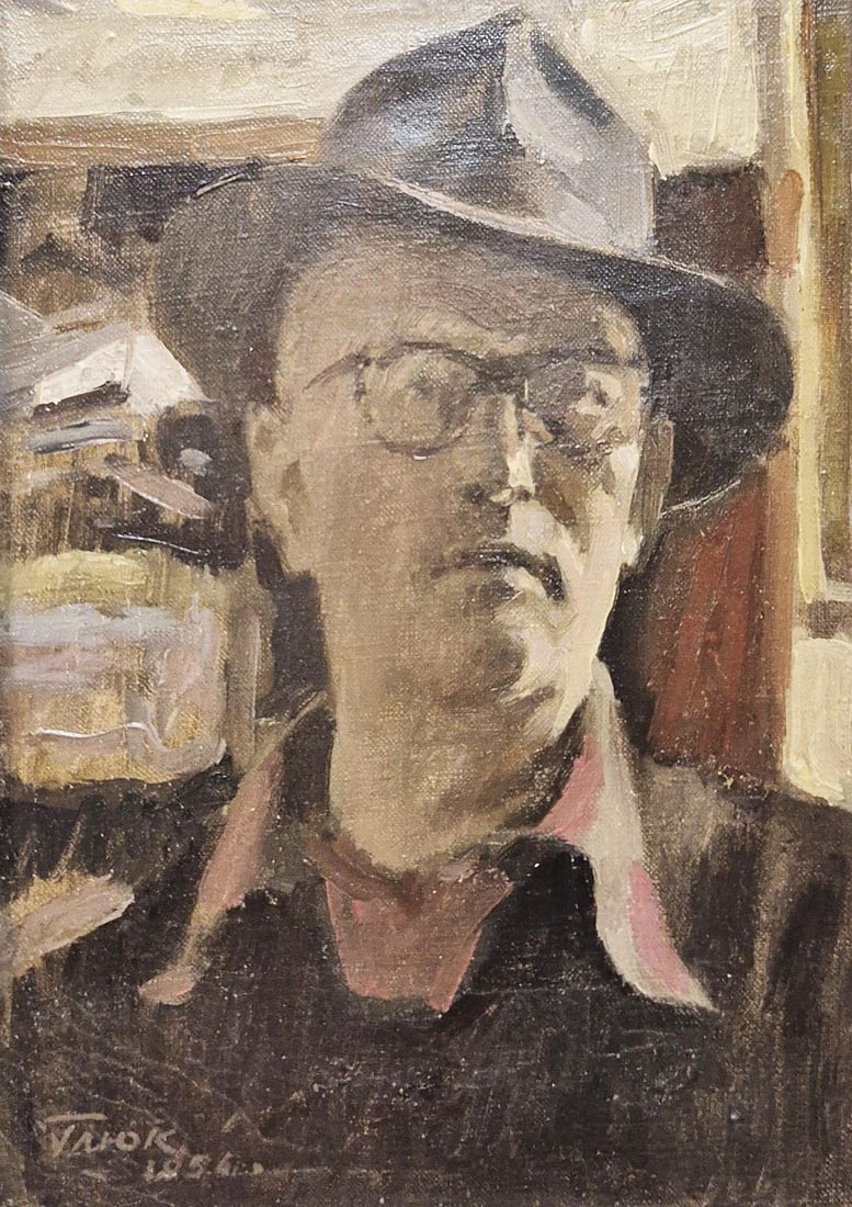 Gavriil Glyuk (Russian),1912 - 1983Self-portrait, oil on canvas, signed and dated 1954. The work is (1 of 1)