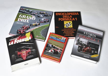 5 libri di Formula 1 (lingua italiana): Titoli: Formula 1 Grand Prix Almanacco Illustrato 89 Enciclopedia della Formula 1 Storia della Formula 1