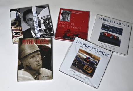 5 Libri di Piloti (in inglese): Titoli: Peter Collin Elio de Angelis Emerson Fittipaldi Alberto Ascari Cliff Allison