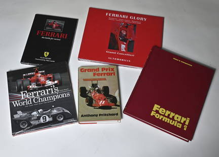 5 libri Ferrari (in inglese): Titles: Ferrari Glory Ferrari Formula 1 Grand Prix Ferrari Ferrari Ferrari World's Champions