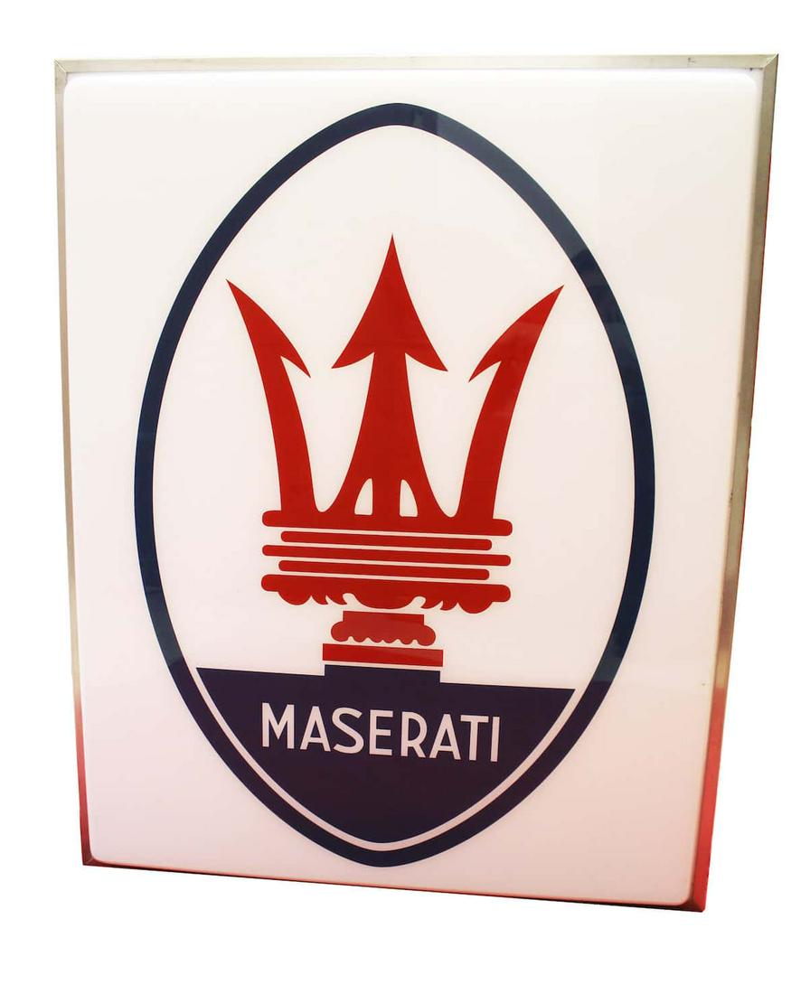 Insegna luminosa Maserati bifacciale anni 70 (1 of 1)
