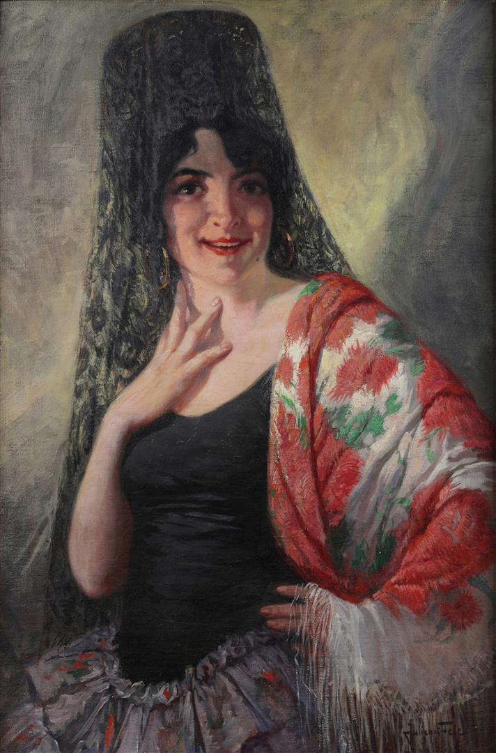 Julien 't Felt  (1874-1933) Portrait of a Spanish beauty, s (1 of 4)