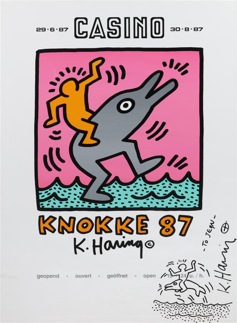 Keith Haring (1958-1990) Signed poster, Knokke, 1987. Inclu (1 of 4)