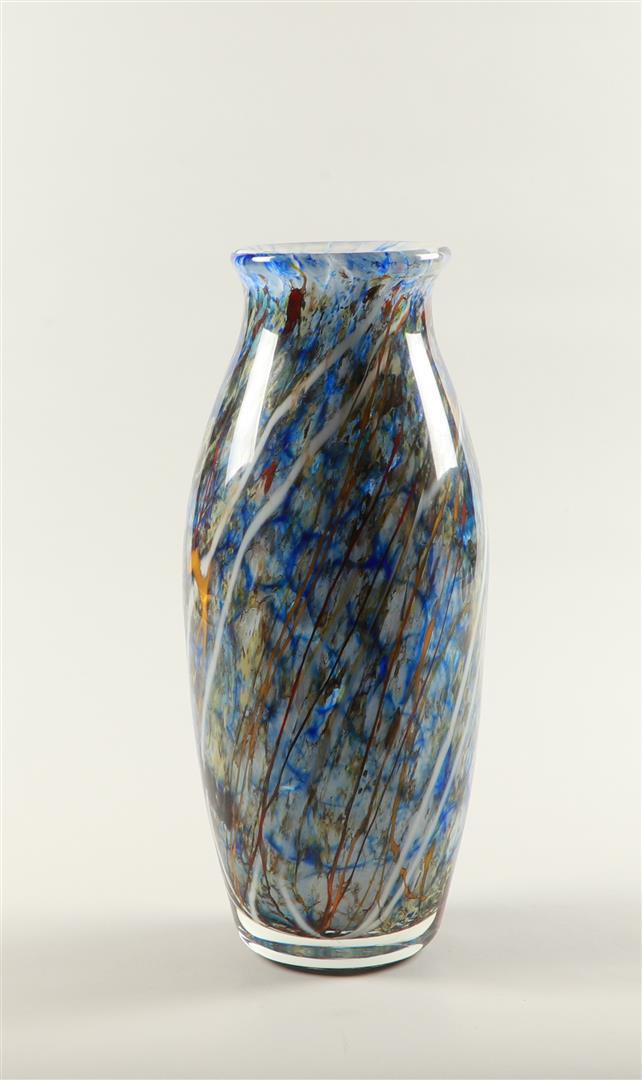 Anton ÄŒangel (Czech Republic - 1948), a glass vase, signed: Anton ÄŒangel (Czech Republic - 1948), a glass vase, signed on the bottom, annotated "Leerdam", and dated "1999".H.: 32 cm.