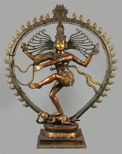 A very large bronze shiva nataraja. 2nd half of the 20th ce: A very large bronze shiva nataraja. 2nd half of the 20th century.H.: 180 x B.: 140 cm.