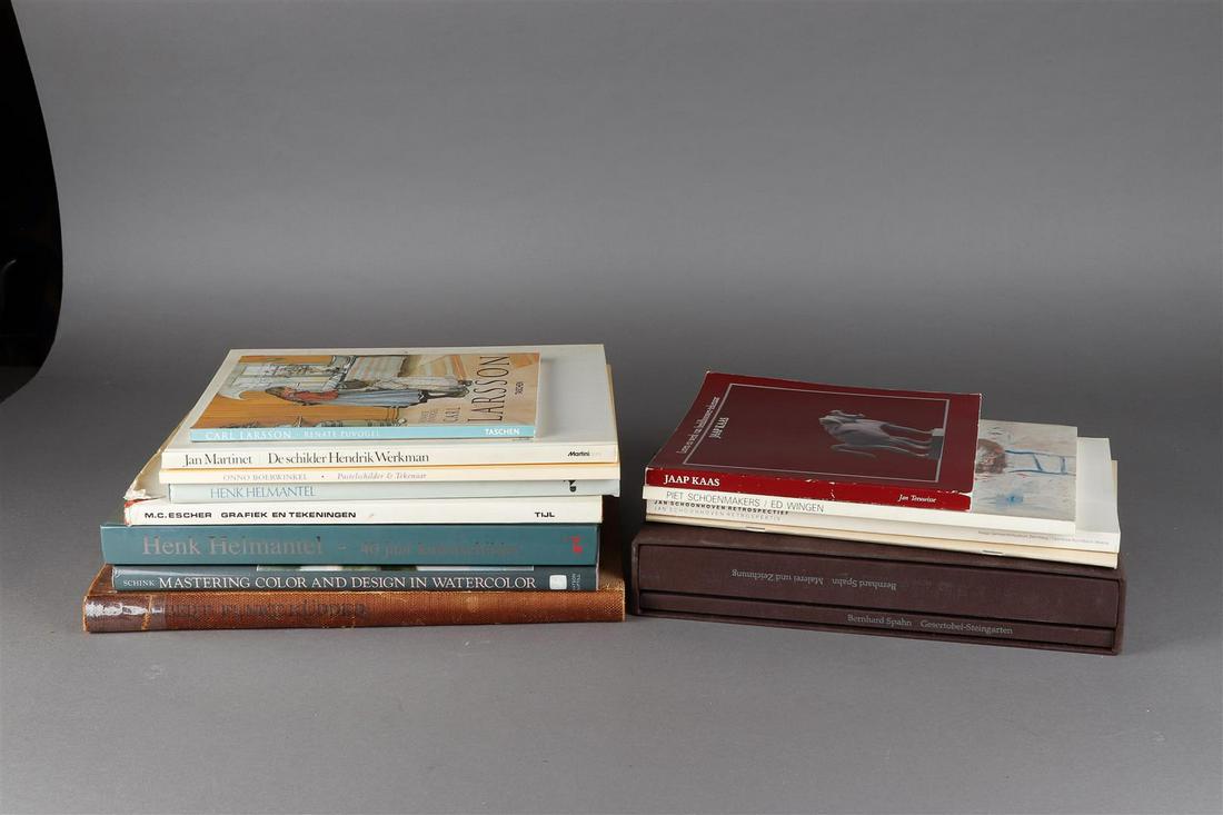 A collection of books about contemporary artists, including Henk Helmantel.: A collection of books about contemporary artists, including Henk Helmantel.