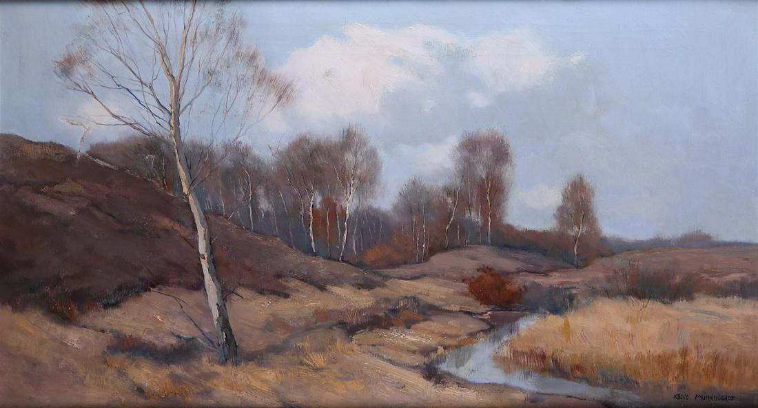 Xeno Munninghoff (Deventer 1873 - 1944 Barneveld), Heathland landscape at Wolfheze (1 of 5)