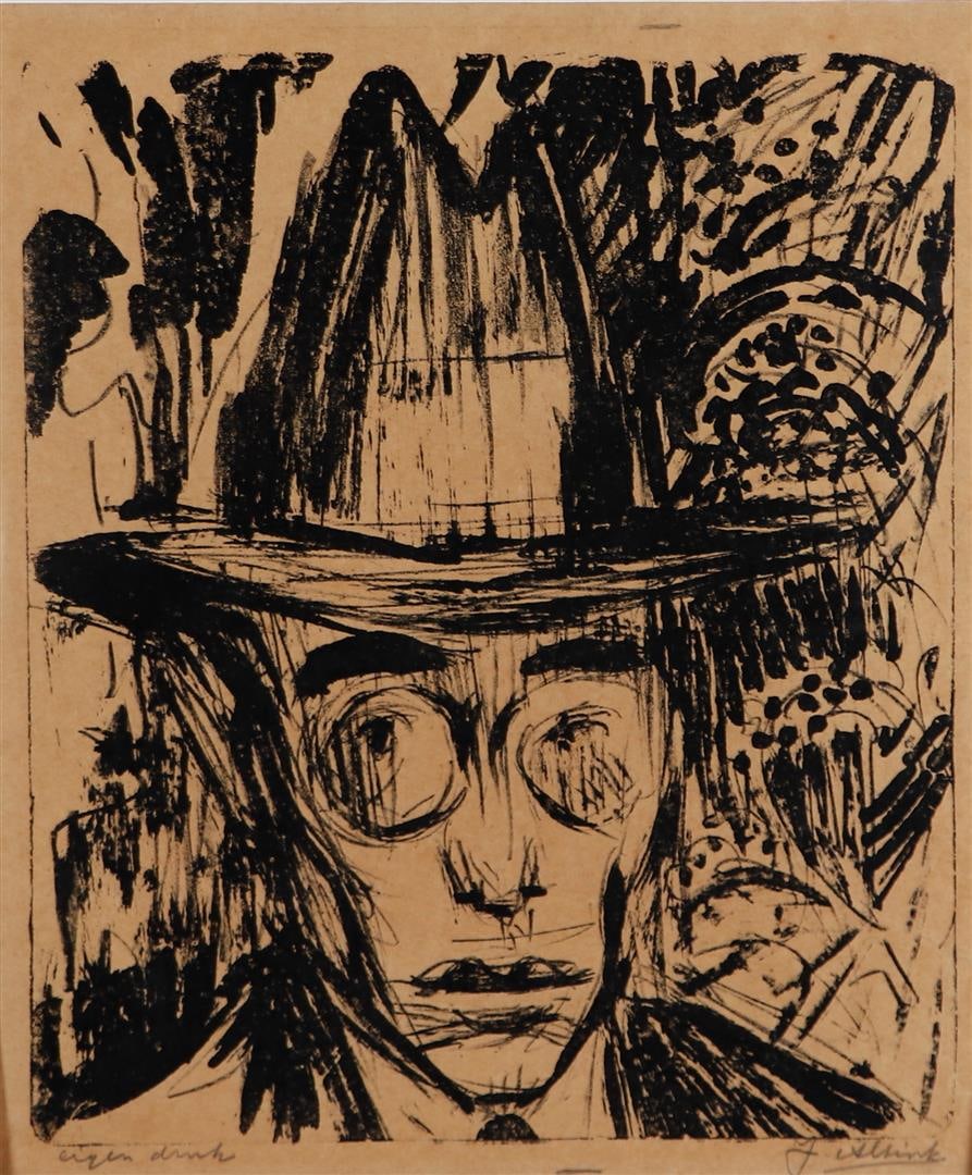 Jan Altink (Groningen 1885 - 1971), Portrait of Johan van Zweden: Jan Altink (Groningen 1885 - 1971), Portrait of Johan van Zweden, signed (bottom right), and annotated 'own print' (bottom left), in pencil. Lithograph. Provenance: Obtained directly from the artist b