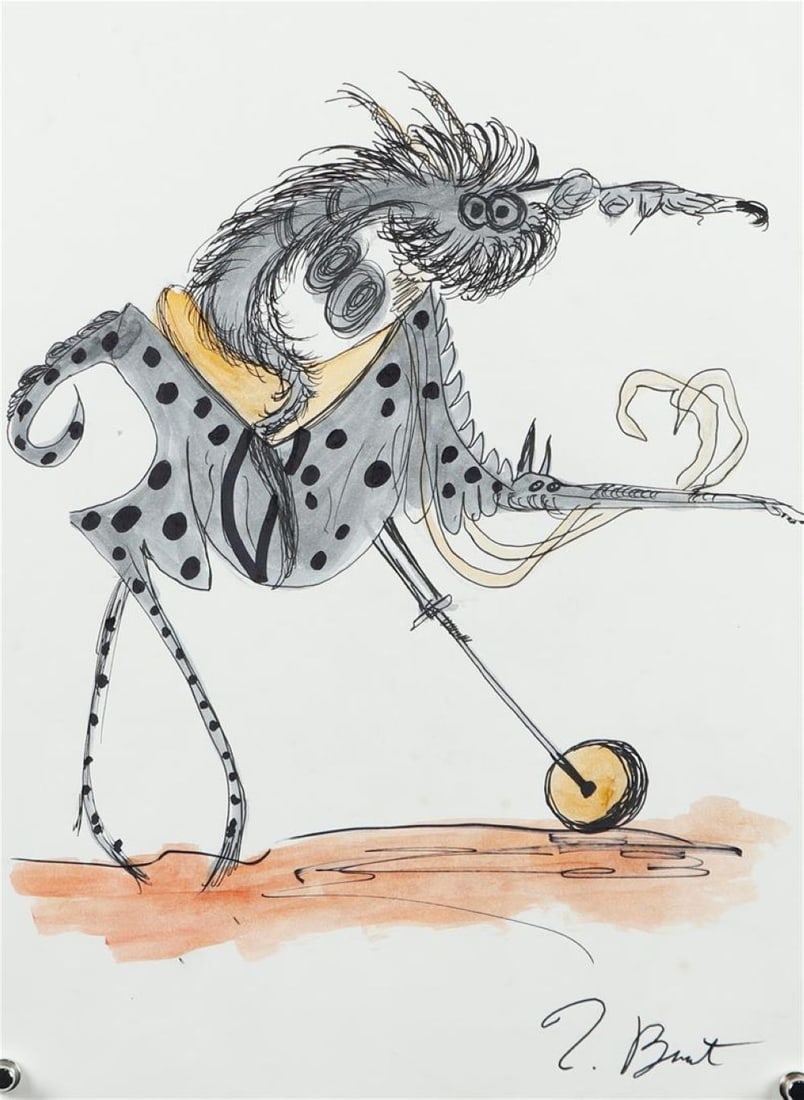 Tim Burton (b. Burbank Cal.1958) attributed to, Monsters, pen and ink (1 of 2)