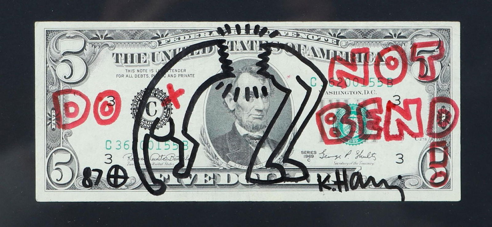 Keith Haring (Reading, Pennsylvania 1958 - 1990 New York) (after), Five Dollar Bill (1 of 2)
