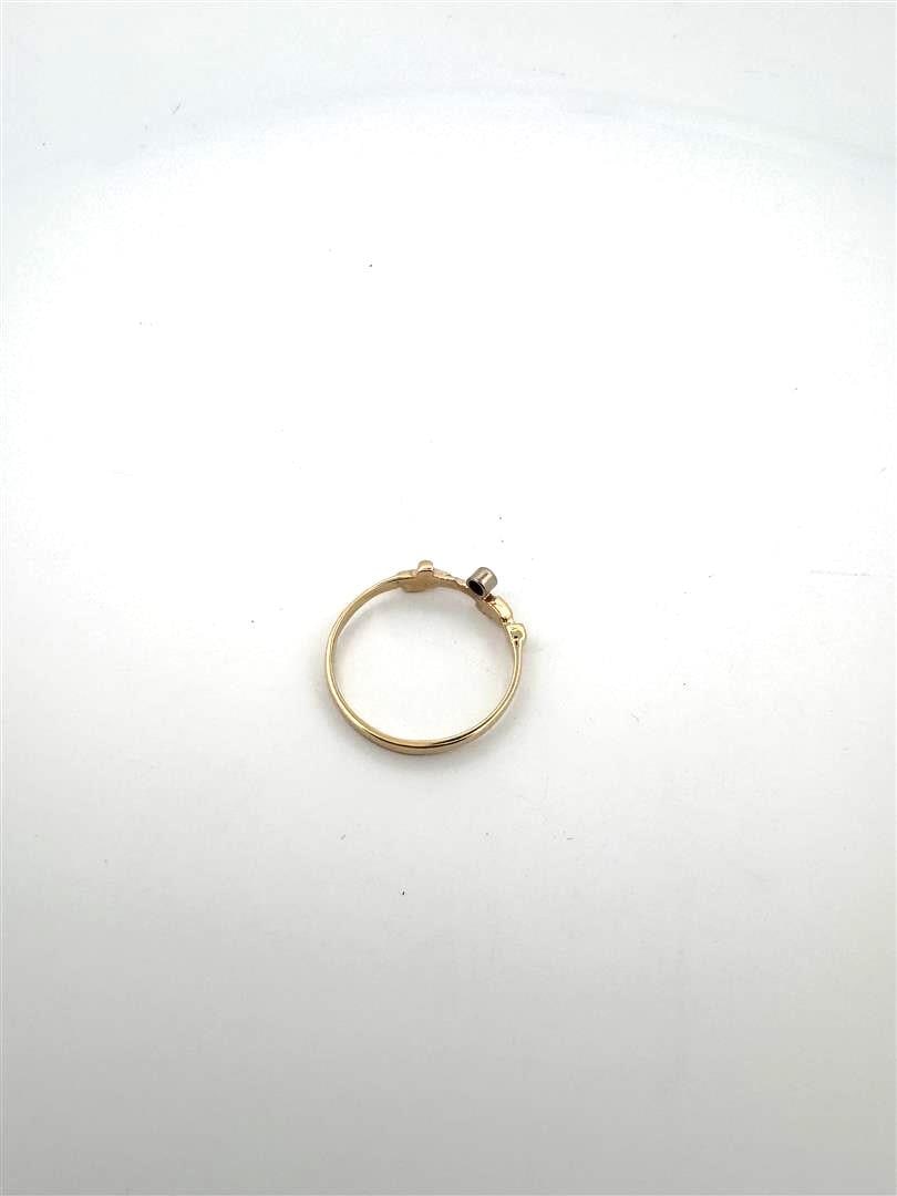 14kt bicolor gold design ring by Paul van der Hout, set with diamonds. The ring is completely yellow (1 of 2)