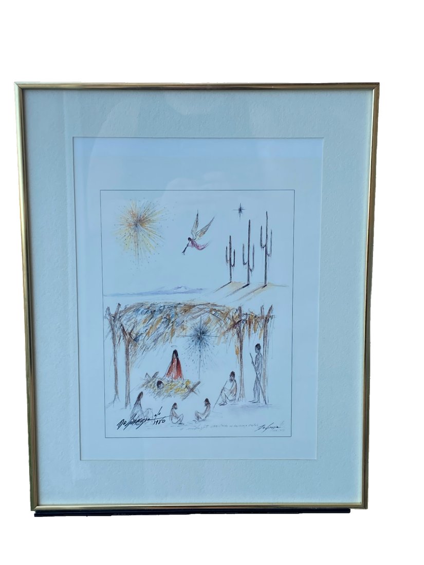 "A Midnight Christmas in Arizona" sketch print signed and numbered by Ted DeGrazia (1 of 8)