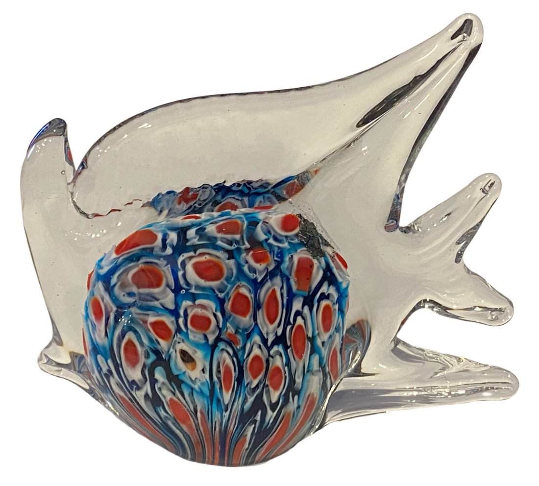 Murano of Italy Multi-Colored Cane and Clear Glass Fish (1 of 5)
