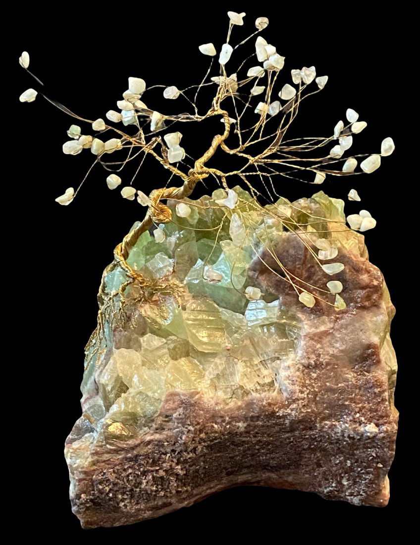 Jade and Green Chinese Semi-Precious Gemstone Tree (1 of 3)