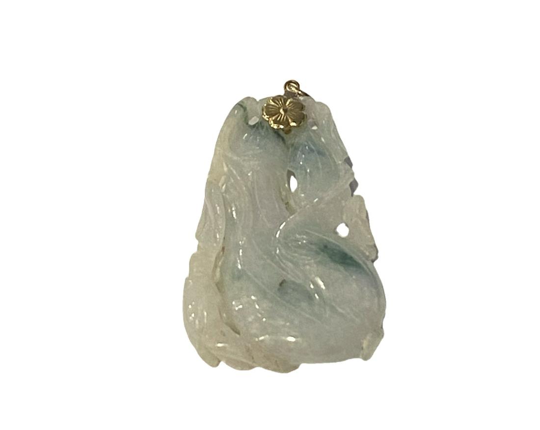 Chinese Hand Carved Jadeite Dragon Pendant (1 of 1)