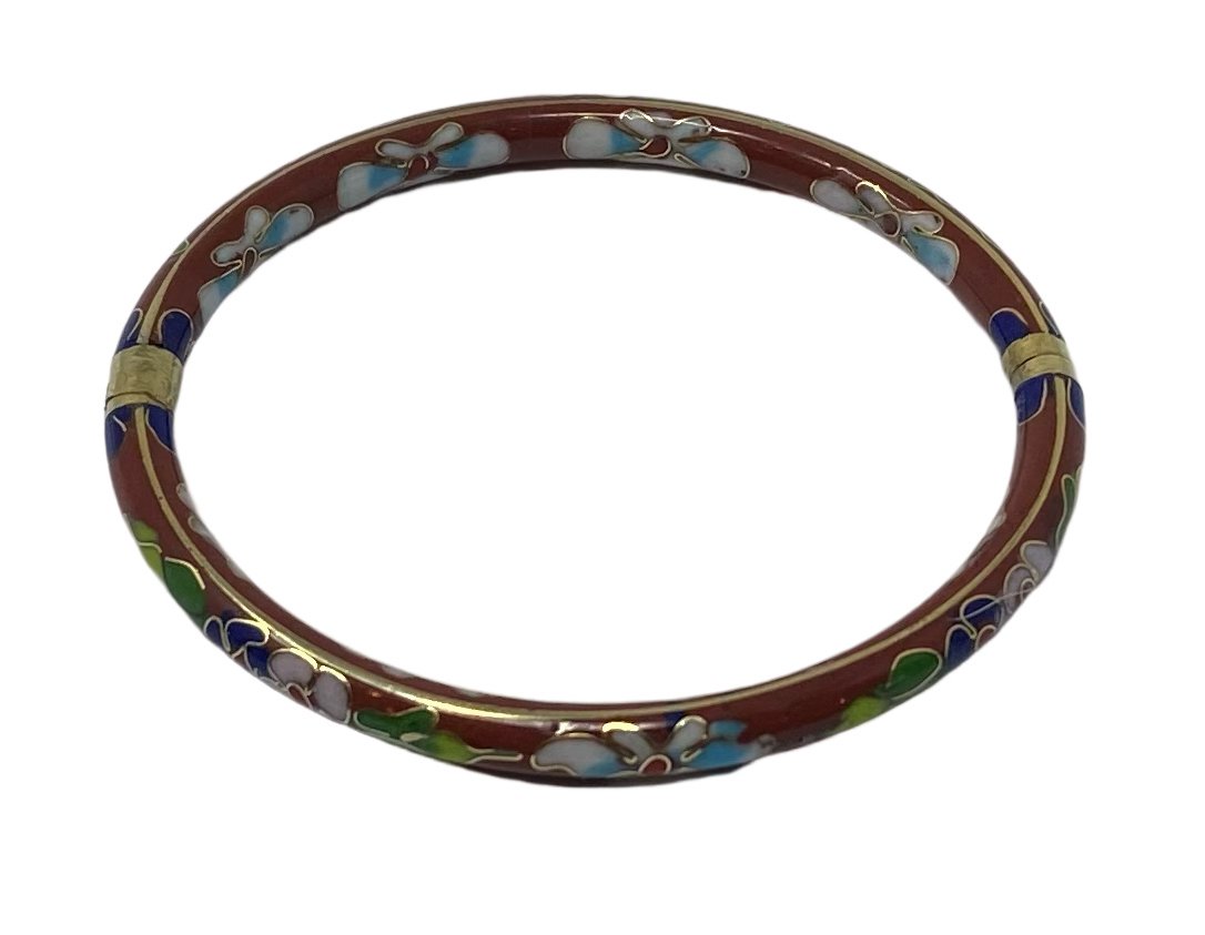Vintage Cloisonne Style Bangle Hinged Cuff (1 of 5)