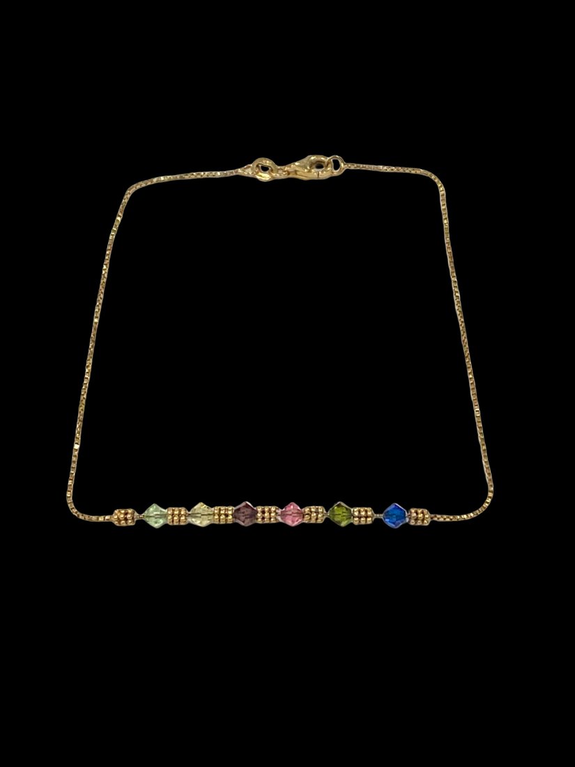 14K Gold with Colored Glass Bead Necklace (1 of 3)